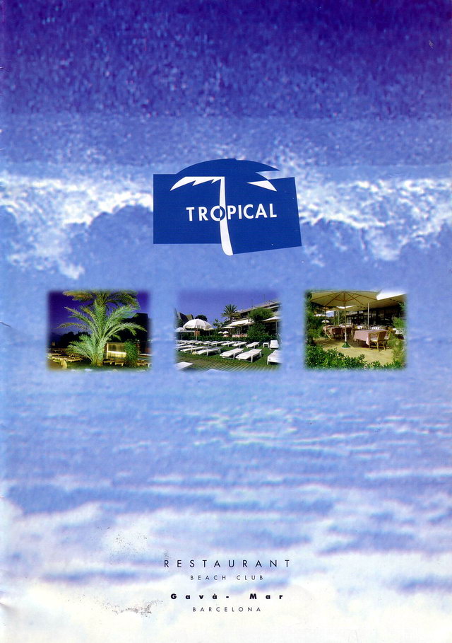 Folleto promocional del restaurante y beach club Tropical de Gav Mar (principios del siglo XXI) (Portada)